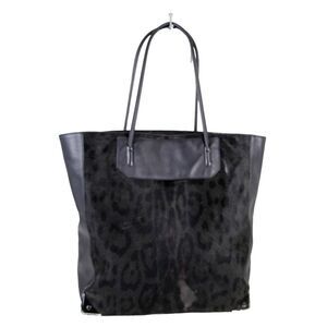 Alexander Wang BLACK LEATHER PONY HAIR LEOPARD PRINT SHOULDER BAG HANDBAG
